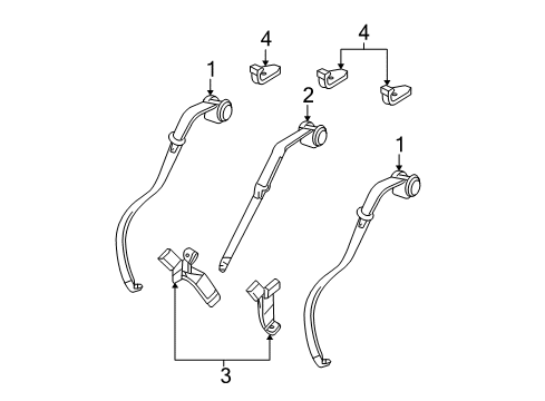 2014 Chevy Impala Limited Lap & Shoulder Belt Diagram for 89025885