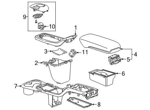 2020 Chevy Bolt EV Center Console Diagram 3 - Thumbnail