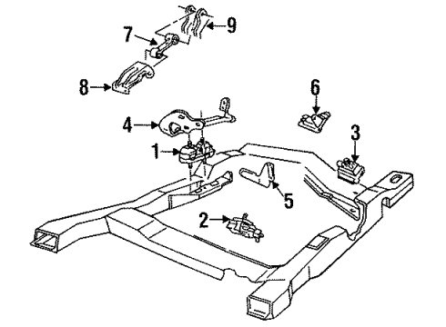 1985 Oldsmobile Cutlass Ciera Mount Bracket, Driver Side Diagram for 14036336