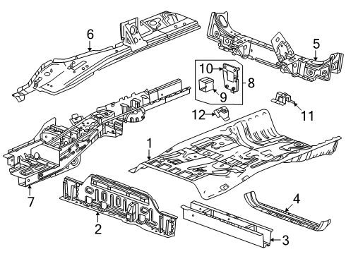 2025 Chevy Equinox Rear Floor & Rails Diagram