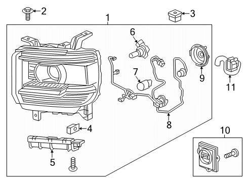 2015 GMC Sierra 1500 Bulbs Diagram 2 - Thumbnail