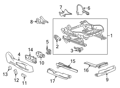 2025 Cadillac XT6 Tracks & Components Diagram 2 - Thumbnail