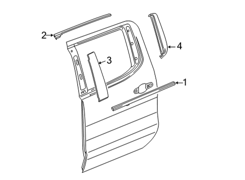 2020 GMC Sierra 2500 HD Applique Panel, Gloss Black, Rear Passenger Side Diagram for 87850171