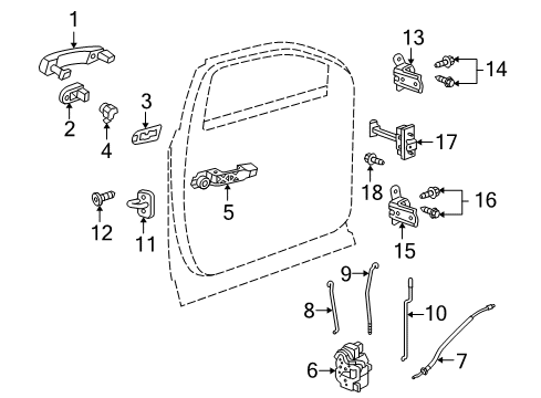2010 GMC Terrain Handle Bezel Diagram for 15916608