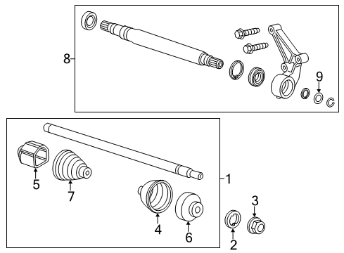 2012 Chevy Volt Drive Axles - Front Diagram