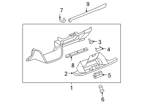 2008 Chevy Tahoe Glove Box Assembly Diagram for 20925899