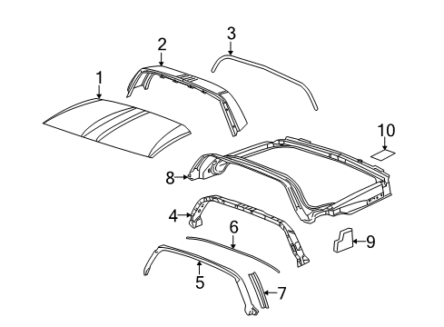 2009 Chevy Corvette Roof & Components Diagram 2 - Thumbnail