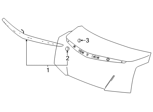 2014 Cadillac ATS High Mount Lamp Diagram for 23499906