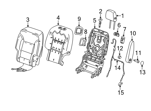 2018 Chevy Traverse Headrest, Ash Gray, Rear Center Diagram for 84254277