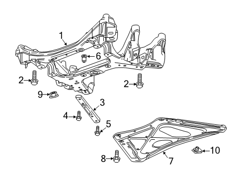 2017 Cadillac CT6 Suspension Crossmember Diagram for 84304646