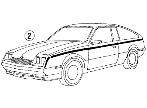 1984 Chevy Cavalier Stripe Tape Diagram 2 - Thumbnail