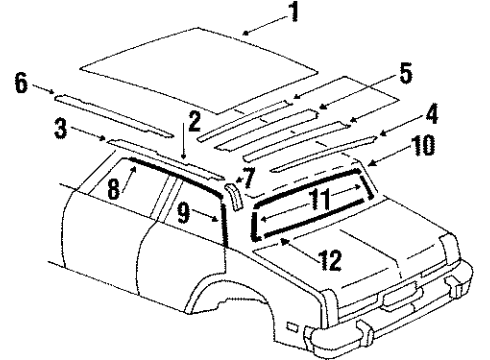1984 Oldsmobile Omega Roof & Components Diagram