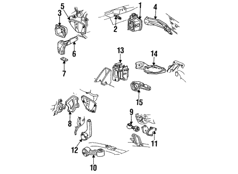 1990 Chevy Corsica Engine & Trans Mounting Diagram 2 - Thumbnail