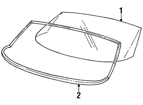 1996 Cadillac Seville Glass & Hardware - Back Glass Diagram