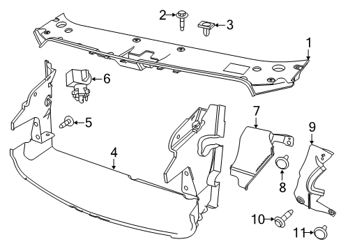 2017 Chevy SS Air Inlet Baffle Diagram for 92267814