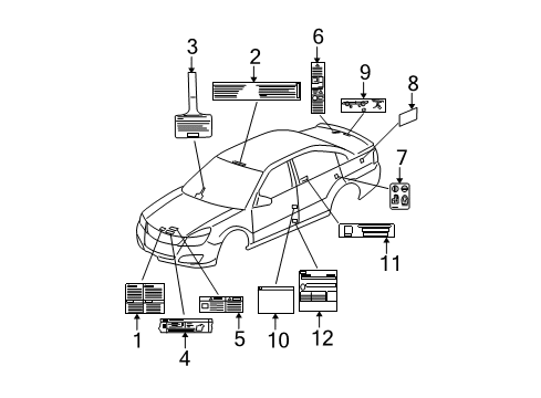 2007 Saturn Aura A/C Label Diagram for 22711205