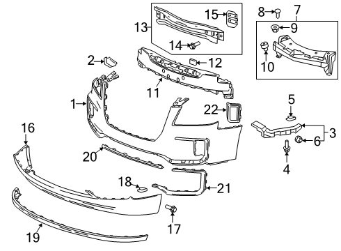 2016 GMC Terrain Bumper & Components - Front Diagram