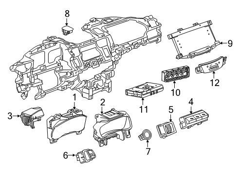2020 Cadillac CT6 Parking Brake Switch, Jet Black Diagram for 23386912
