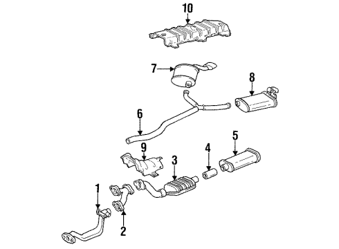 1995 Oldsmobile Aurora Exhaust Components Diagram