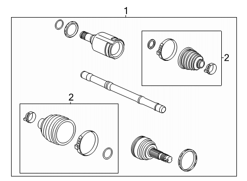 2024 Chevy Traverse Drive Axles - Front Diagram