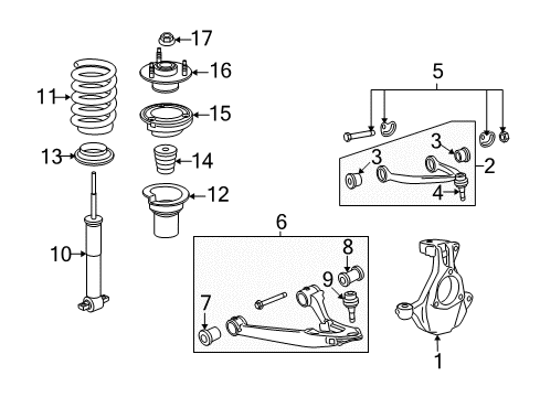 2012 Chevy Suburban 1500 Front Suspension Components Diagram 2 - Thumbnail