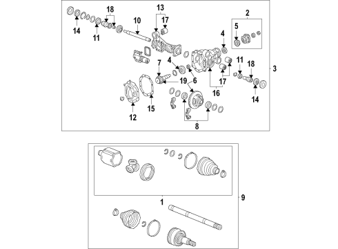 2023 GMC Yukon Inner CV Joint, Front Diagram for 87842371