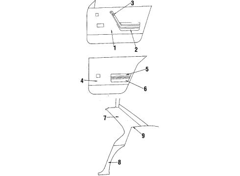 1988 Cadillac Cimarron Armrest Pad Diagram for 20548459