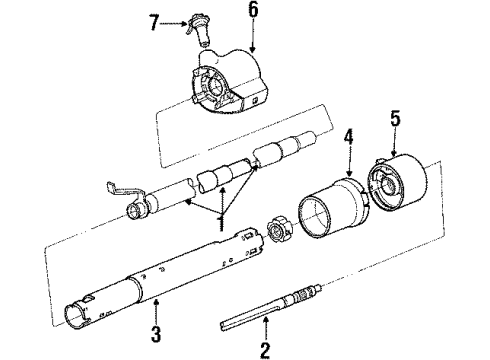 1985 Chevy Celebrity Steering Column & Wheel Diagram
