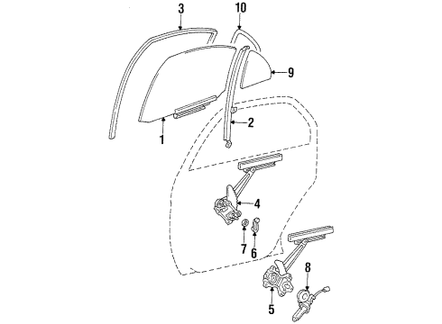 2000 Chevy Prizm Window Handle, Charcoal Diagram for 94859673