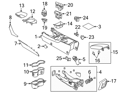 2016 Chevy SS Center Console Cover Diagram for 92272254