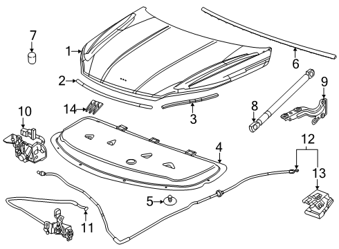 2025 Buick Enclave Cable, Hood Latch Diagram for 26445066