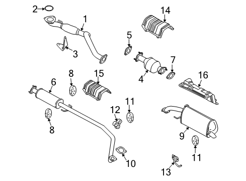 2011 Chevy Aveo5 Heat Shield Diagram for 96536996
