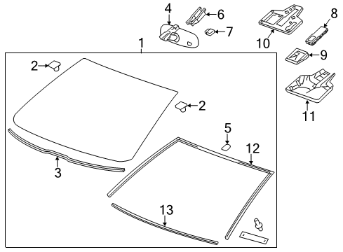 2014 Cadillac ELR Rain Sensor Diagram for 23184087