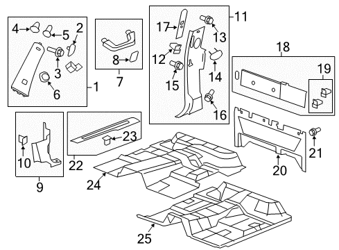 2012 Chevy Silverado 2500 HD Interior Trim - Cab Diagram 12 - Thumbnail