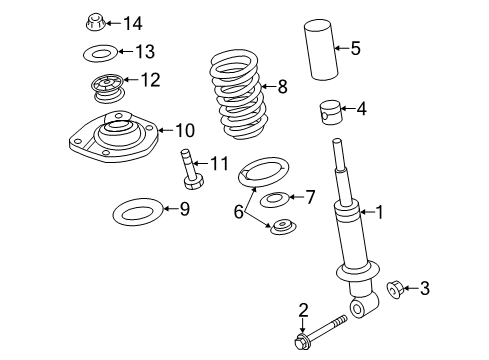 2017 Chevy SS Strut Mount Diagram for 92269319