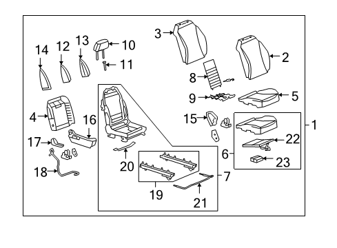 2008 Chevy Malibu Passenger Seat Components Diagram 3 - Thumbnail