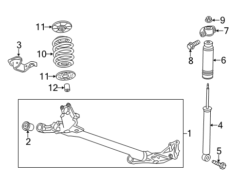2011 Chevy Volt Shock Mount, Rear Upper Diagram for 13252362