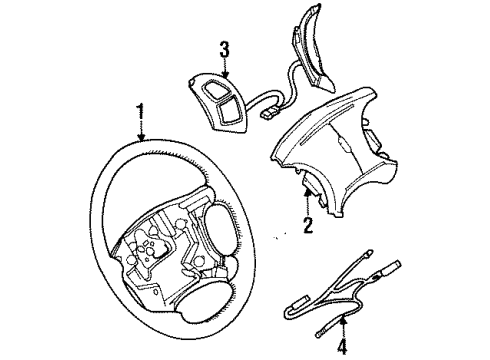 1995 Oldsmobile Cutlass Supreme Steering Wheel & Trim Diagram
