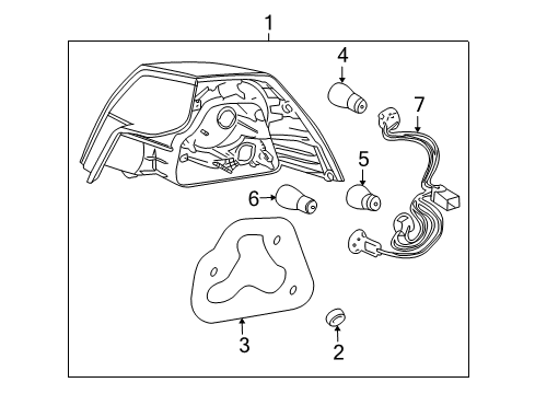 2009 Pontiac G8 Tail Lamp Assembly Nut Diagram for 11900428