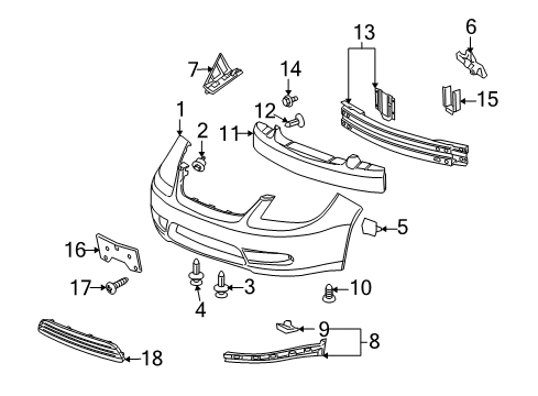 2008 Pontiac G5 Bumper & Components - Front Diagram 2 - Thumbnail