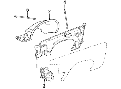 1985 Cadillac Seville Inner Components - Fender Diagram