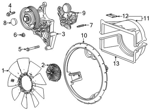 2020 GMC Sierra 3500 HD Pulley Cover Diagram for 12647745