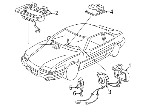 2001 Buick Century Passenger Air Bag Diagram for 10449529