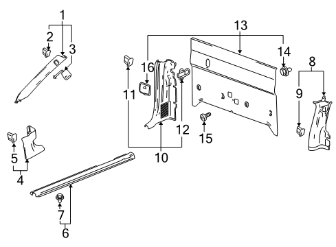 2005 Chevy Colorado Interior Trim - Cab Diagram 2 - Thumbnail