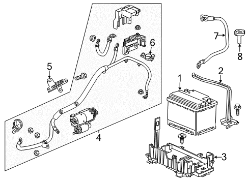 2016 Buick Encore Positive Cable Bracket Diagram for 96312504