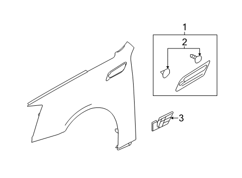 2011 Cadillac CTS Grille, Front Passenger Side Diagram for 20881030