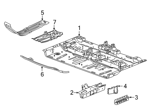 2023 Cadillac XT6 Lower Reinforcement, Driver Side Diagram for 23163717