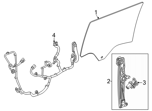 2024 GMC Sierra EV Glass - Door Diagram