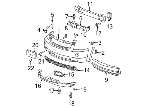 2009 Chevy Equinox Bumper & Components - Front Diagram 2 - Thumbnail