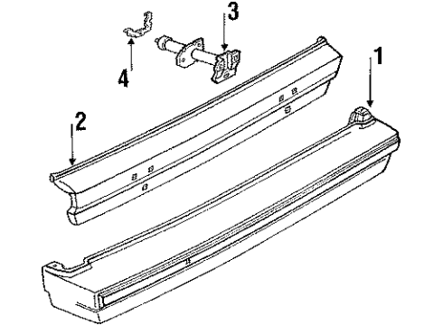 1988 Pontiac Sunbird Bumper & Components - Rear Diagram 2 - Thumbnail